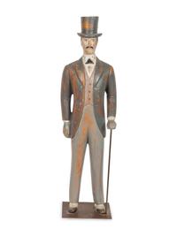 Folk Art Man With Top Hat and Cane