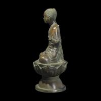 A Patinated Bronze Figure of a Seated Boddhisattva, Possibly Vietnamese 或爲越南 銅鎏金菩薩像