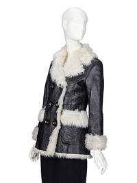 PRADA, BLACK SHEARLING COAT