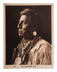 [NATIVE AMERICANS]. HILEMAN, Tomar J. (1882-1945), photographer. Two Guns White Calf . [Kalispell, Montana, ca 1911]. Photograph originally displayed at Hileman's studio.