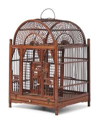 A Small Chinese Wood Birdcage