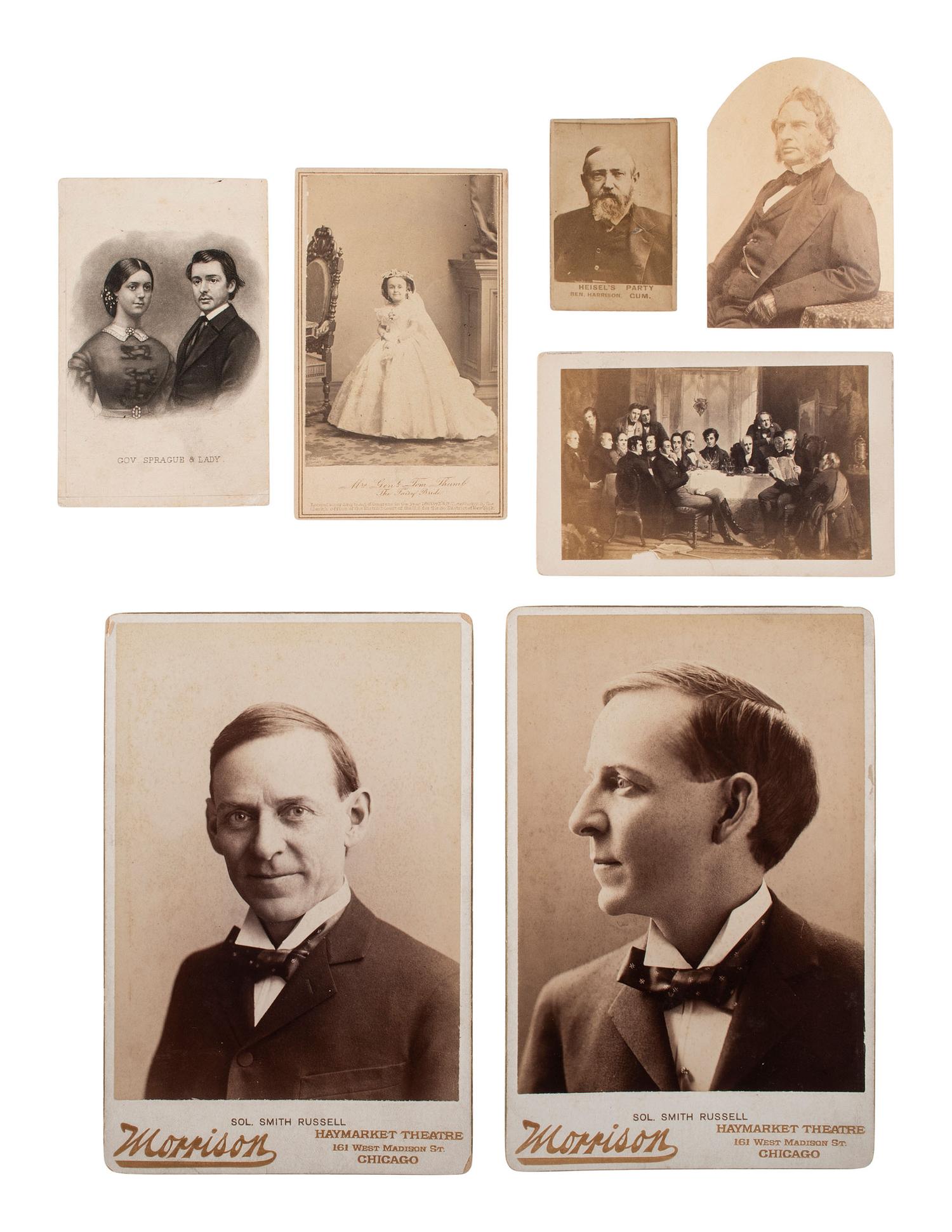 [CIVIL WAR]. 15 CDVs & cabinet cards, incl. Lincoln, his generals, Tom Thumb, & other personalities.