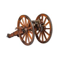 William Muese Made Scale Replica of a British Bronze "Grasshopper" Field Piece on Carriage
