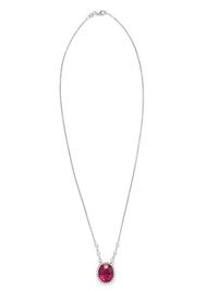 RUBELLITE AND DIAMOND NECKLACE