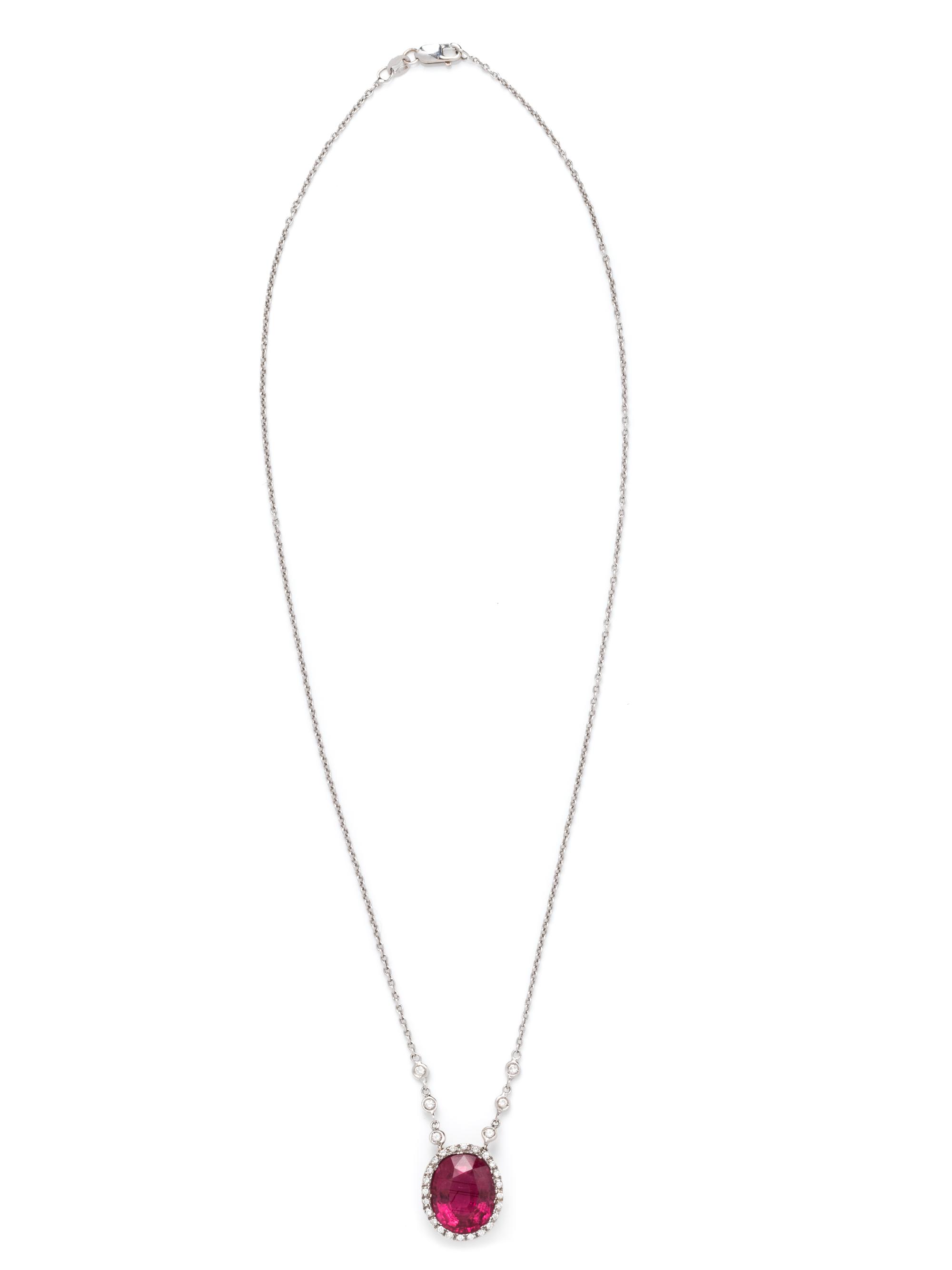 RUBELLITE AND DIAMOND NECKLACE