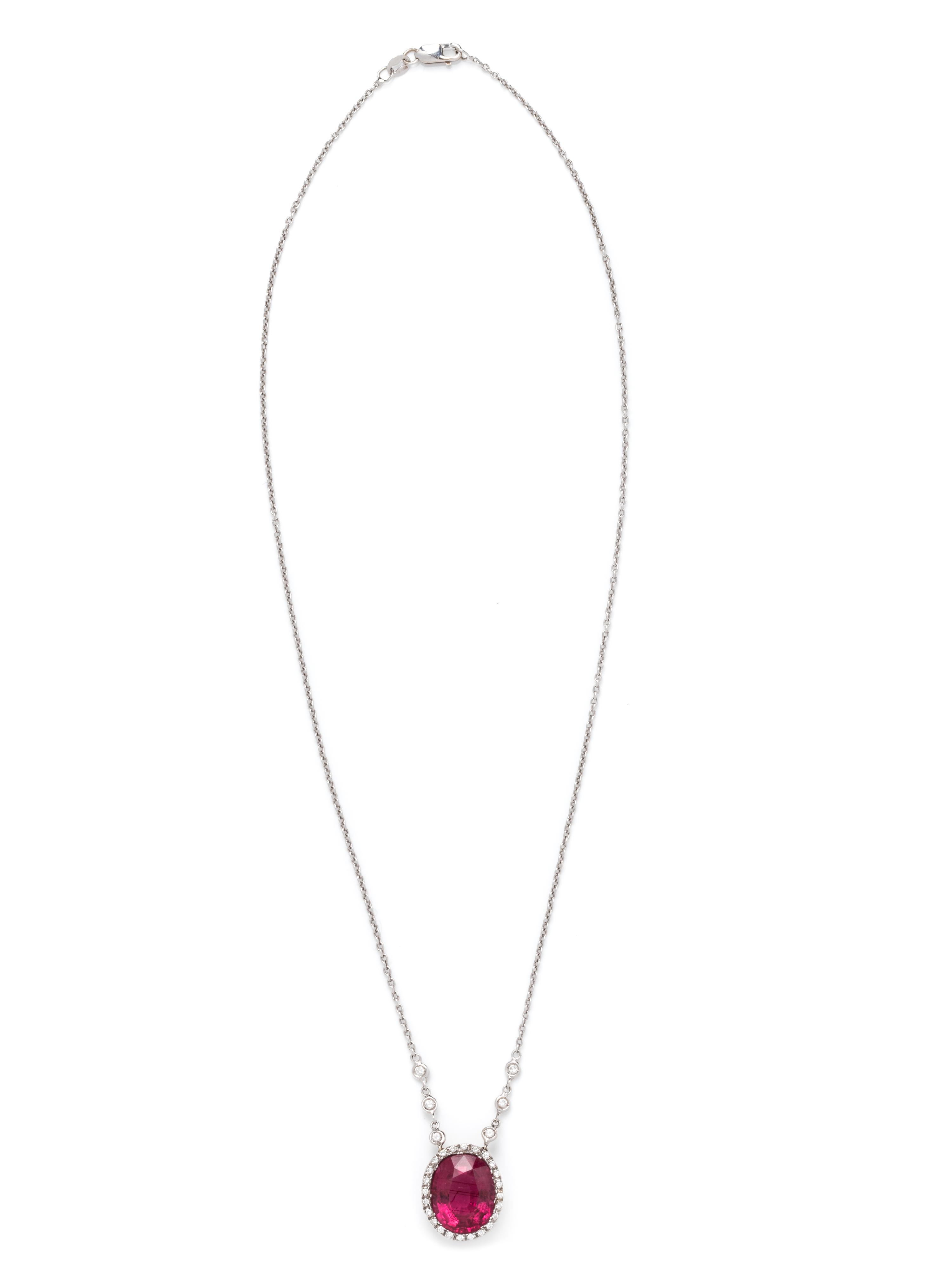 RUBELLITE AND DIAMOND NECKLACE