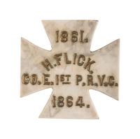 Henry C. Flick, 30th Pennsylvania Infantry Regiment (1st Pennsylvania Reserves). A group of 4 items highlighted by identified corps badge, comprising: