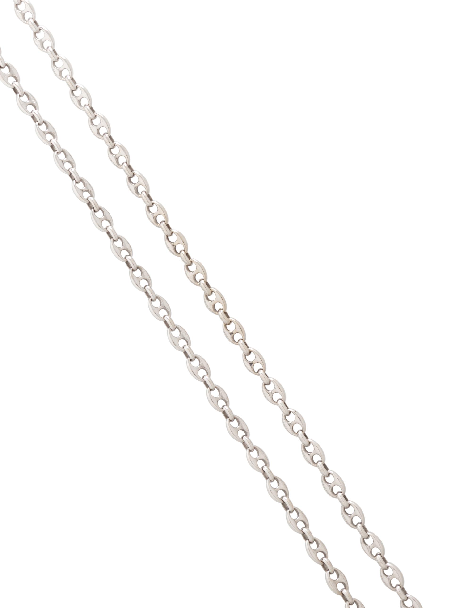 VAN CLEEF & ARPELS, WHITE GOLD LONG CHAIN NECKLACE