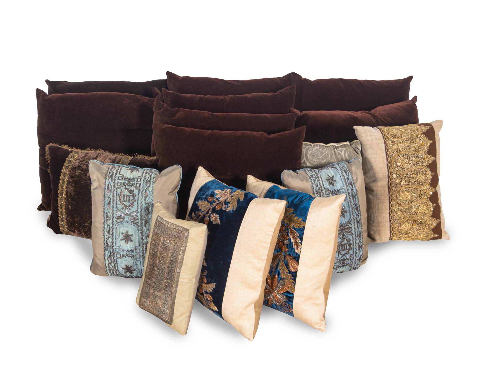 A Group of Eighteen Decorative Throw Pillows