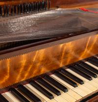 A George III Mahogany and Satinwood Spinet Piano