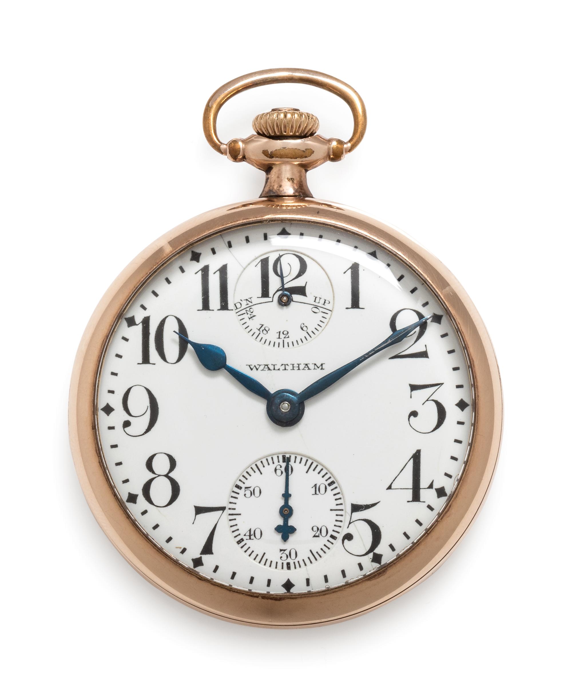 Waltham, G.F. Open Face 'Vanguard' Pocket Watch with Power Reserve