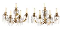 A Pair of French Gilt Bronze Five-Light Wall Lights — 19TH CENTURY