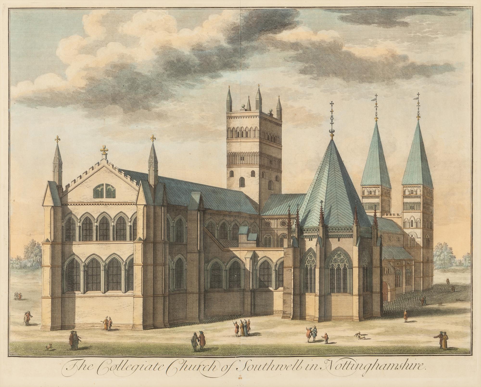 A Collection of Eighteen Hand-Colored Engravings Depicting Views of European Capitals and Famous Buildings