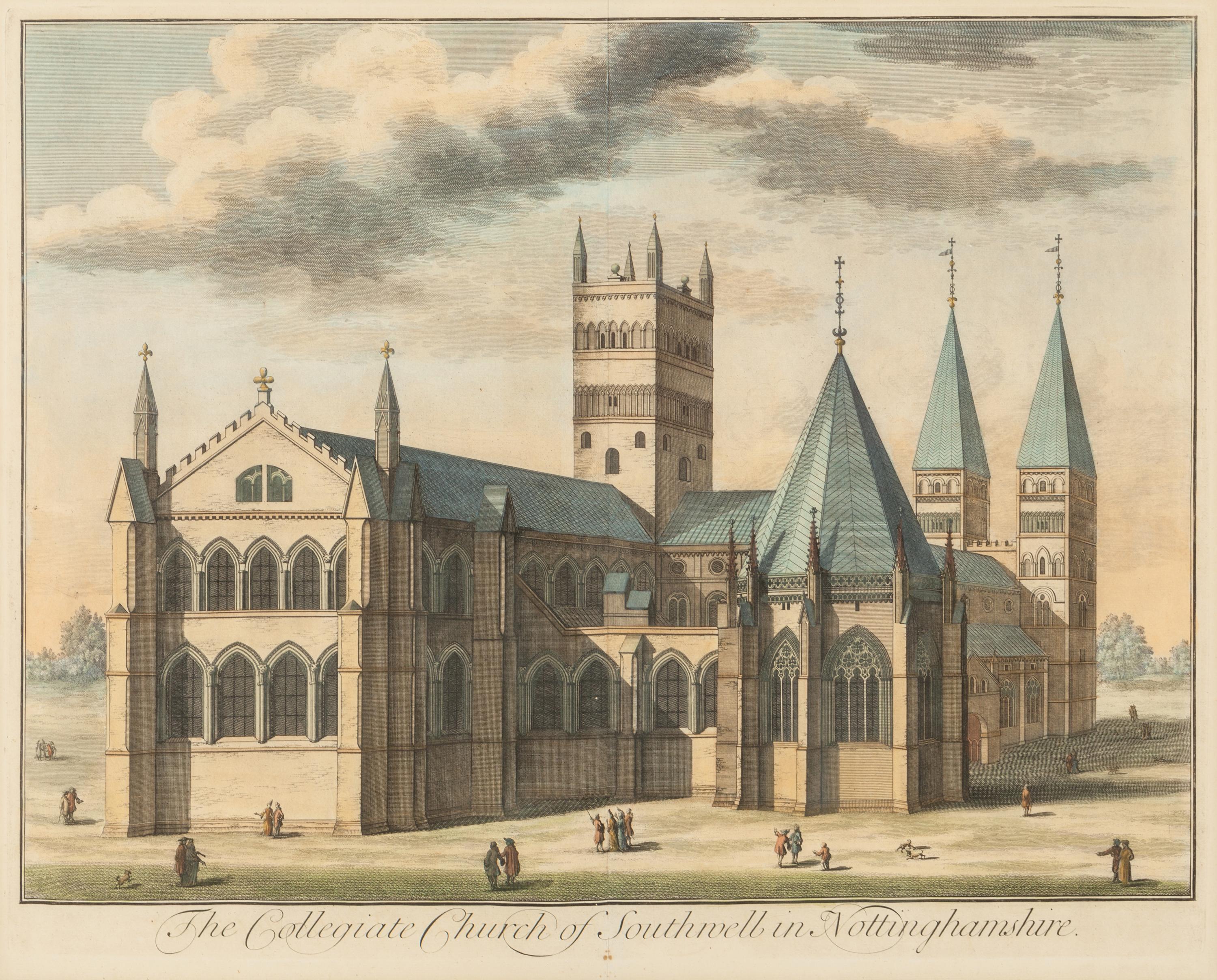 A Collection of Eighteen Hand-Colored Engravings Depicting Views of European Capitals and Famous Buildings