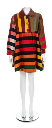 Moschino Wool Multicolor Coat, 1990s