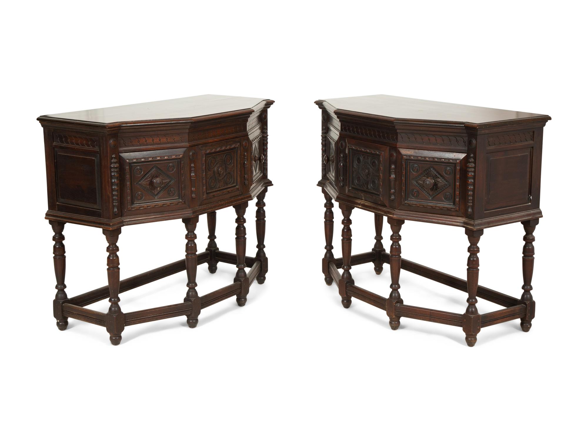A Pair of Renaissance Revival Side Cabinets
