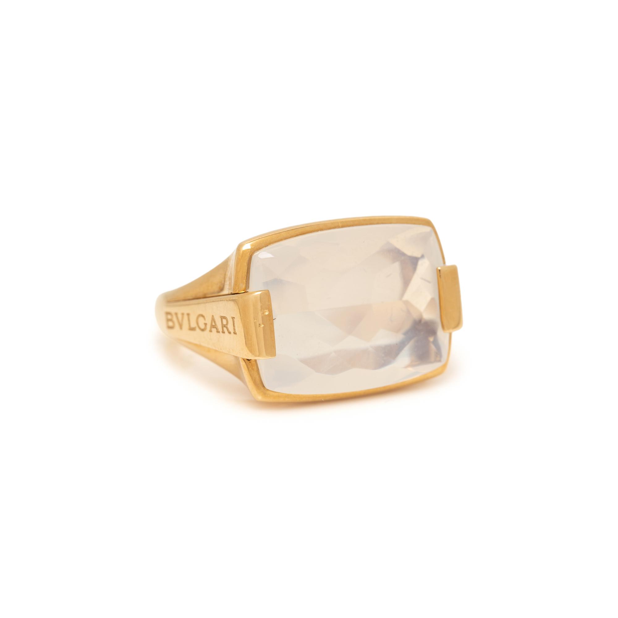 BULGARI, QUARTZ AND YELLOW GOLD RING
