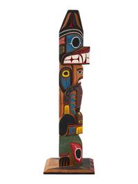 Northwest Coast Carved and Painted Totem Pole