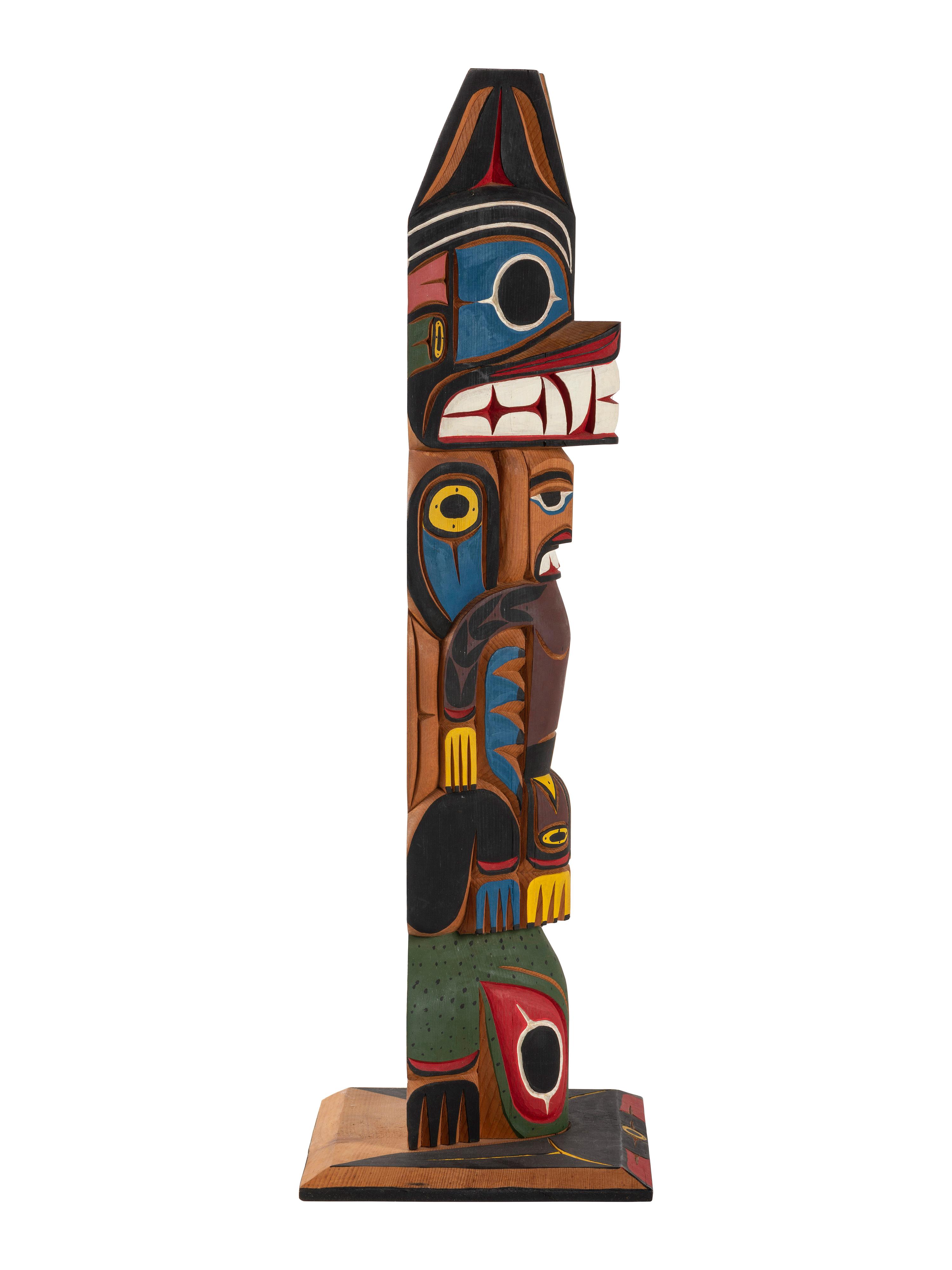 Northwest Coast Carved and Painted Totem Pole