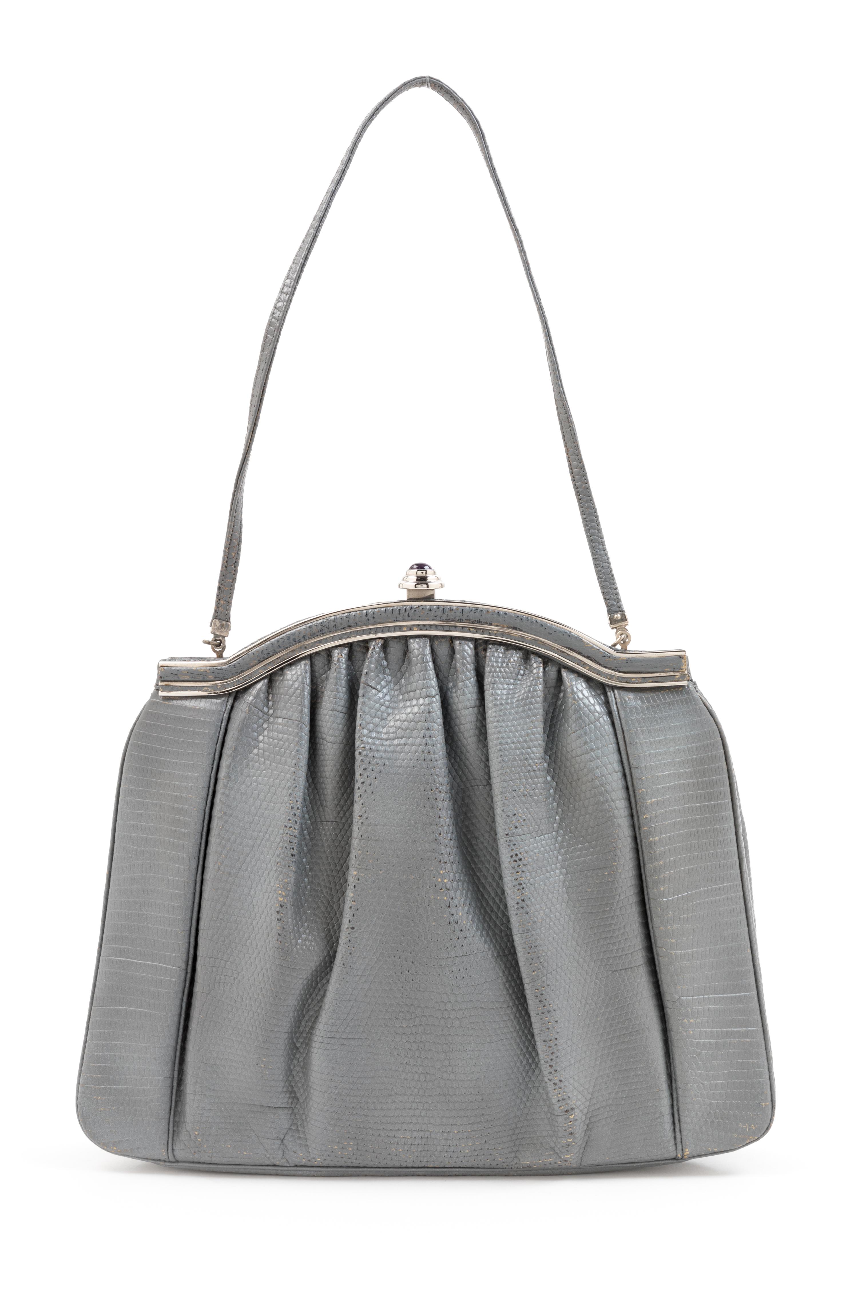 Judith Leiber Grey Snake Bag
