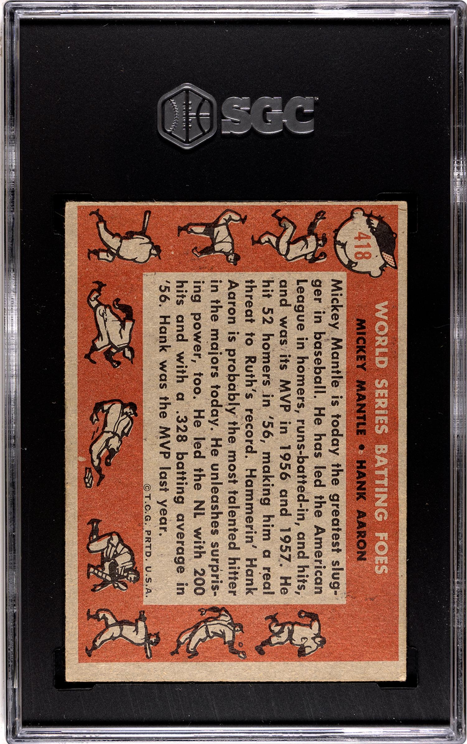 A Complete Set of 1958 Topps Baseball Cards Including SGC Graded Key Cards (494/494),