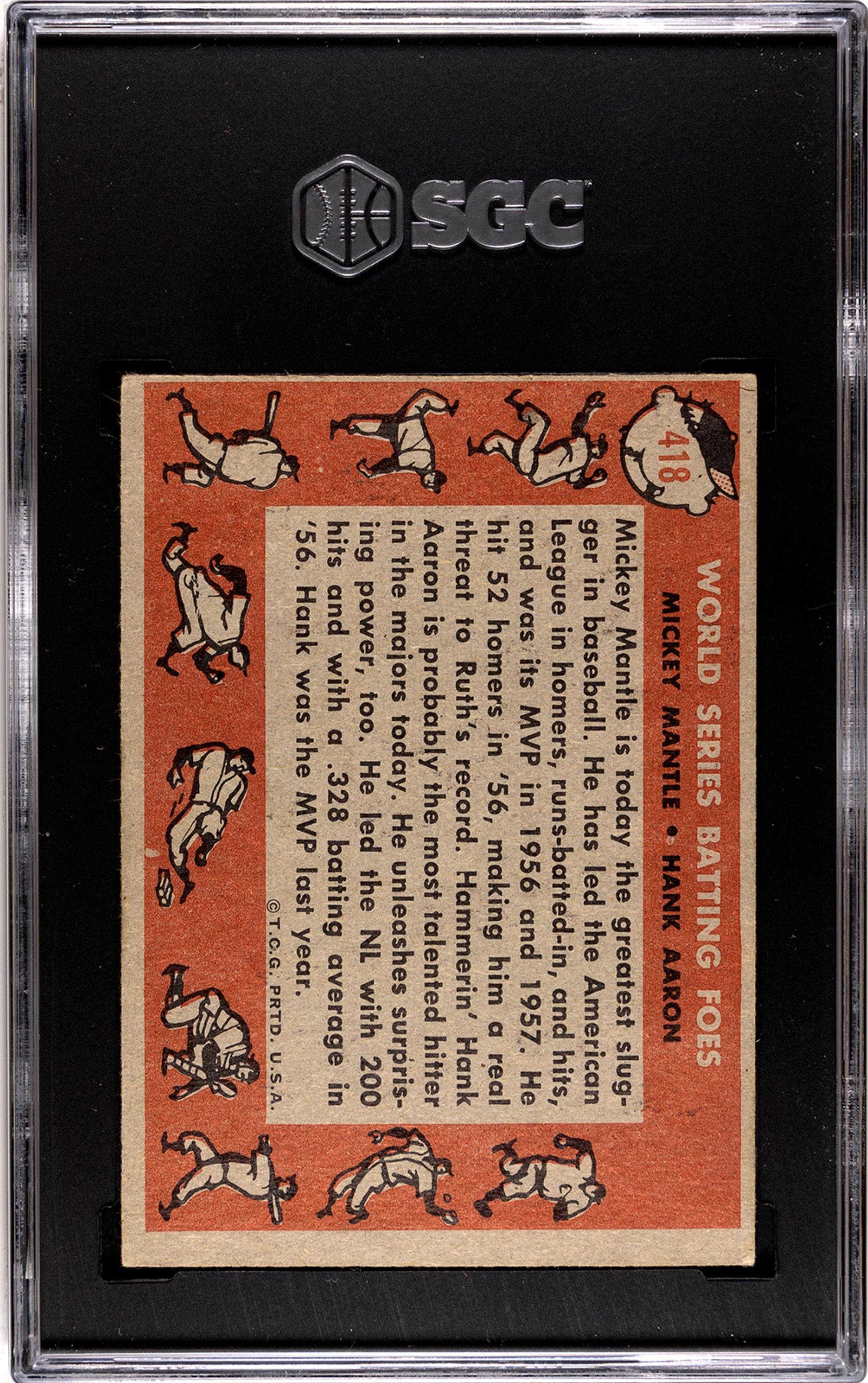 A Complete Set of 1958 Topps Baseball Cards Including SGC Graded Key Cards (494/494),