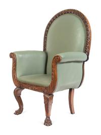An Italian Carved Walnut Armchair