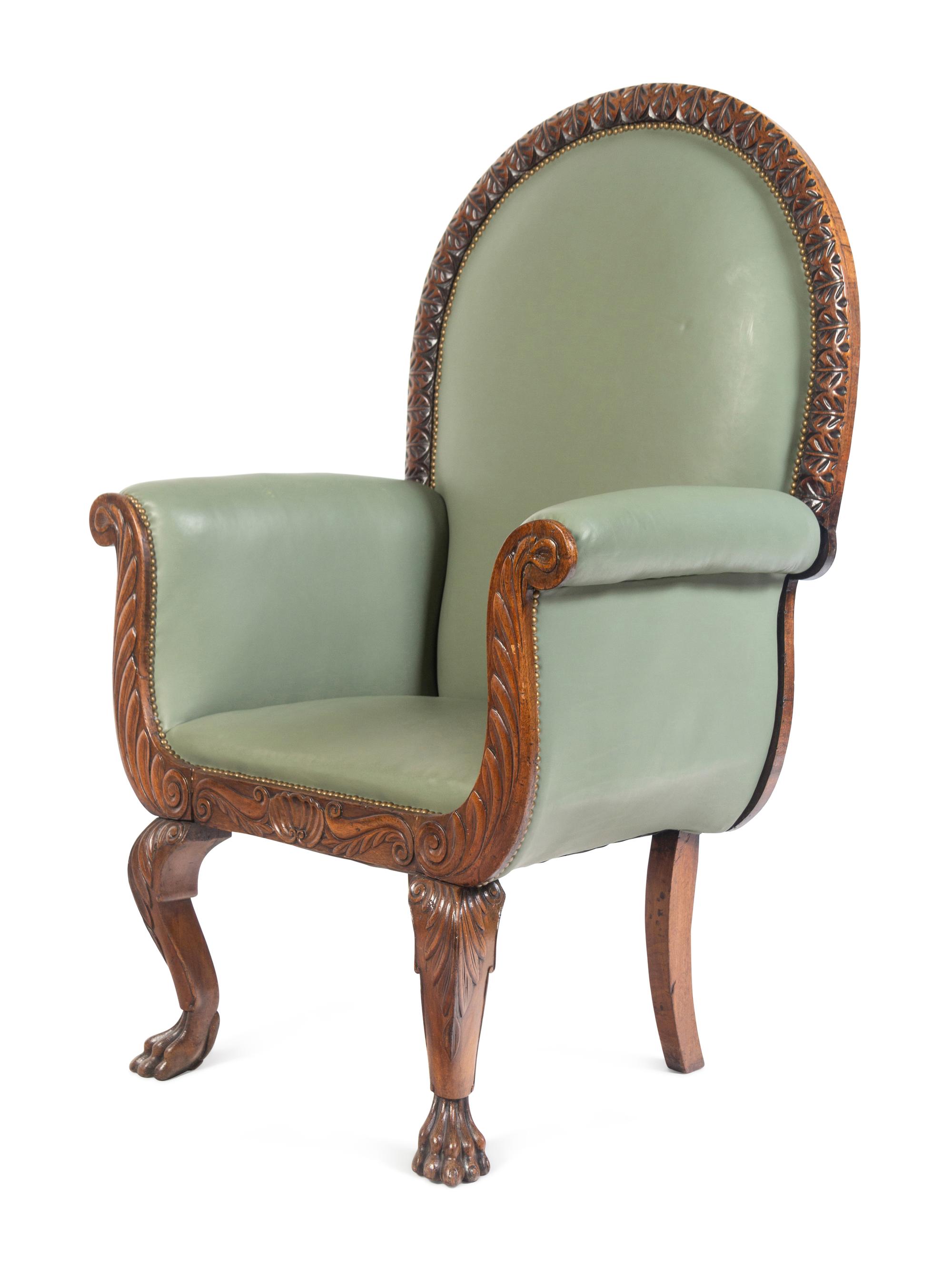 An Italian Carved Walnut Armchair