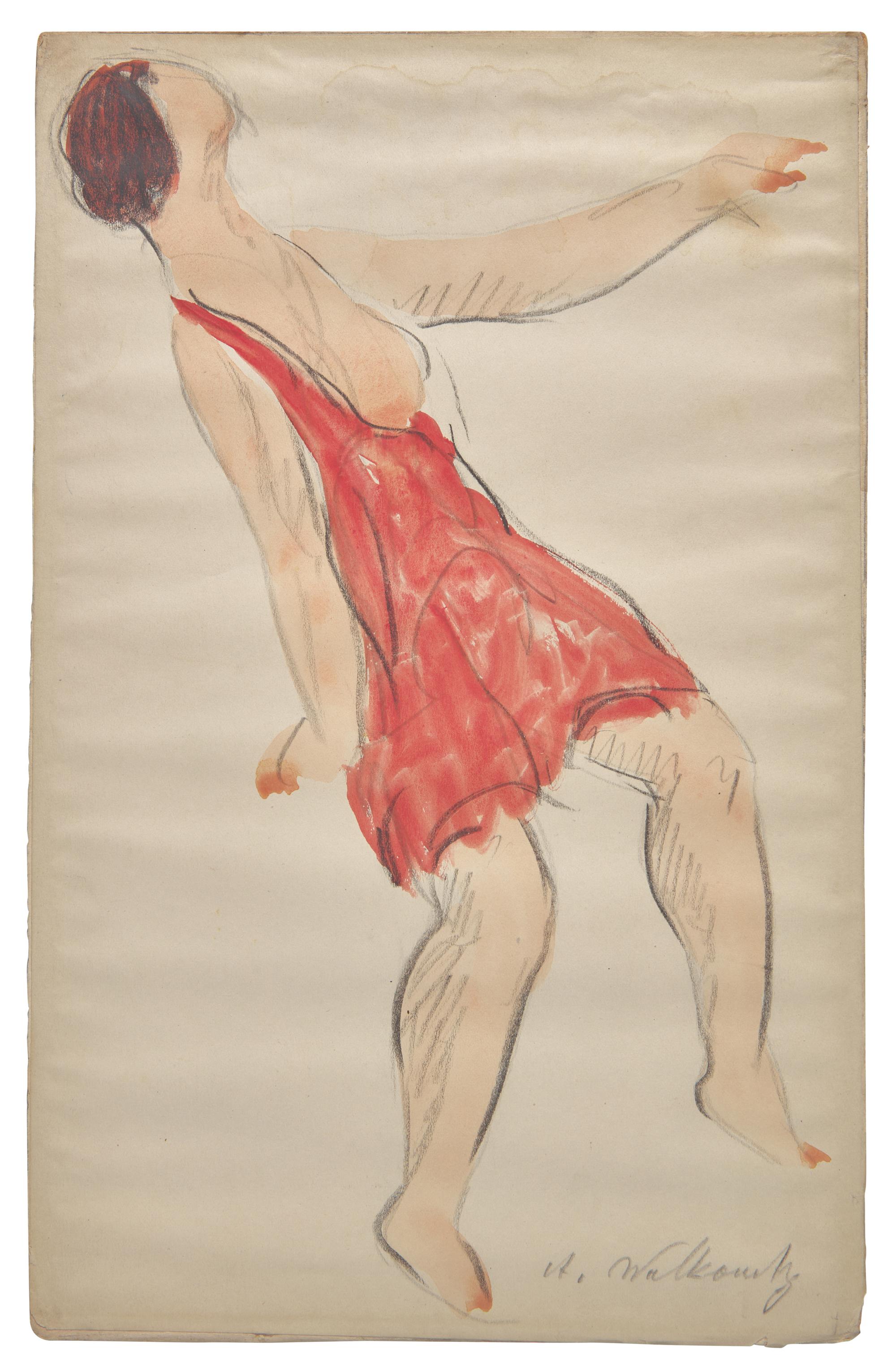 Four Works: The Red Dancer; together with Two Sketches of Isadora Duncan, and Nude in a Landscape (Eve), circa 1906 (4)