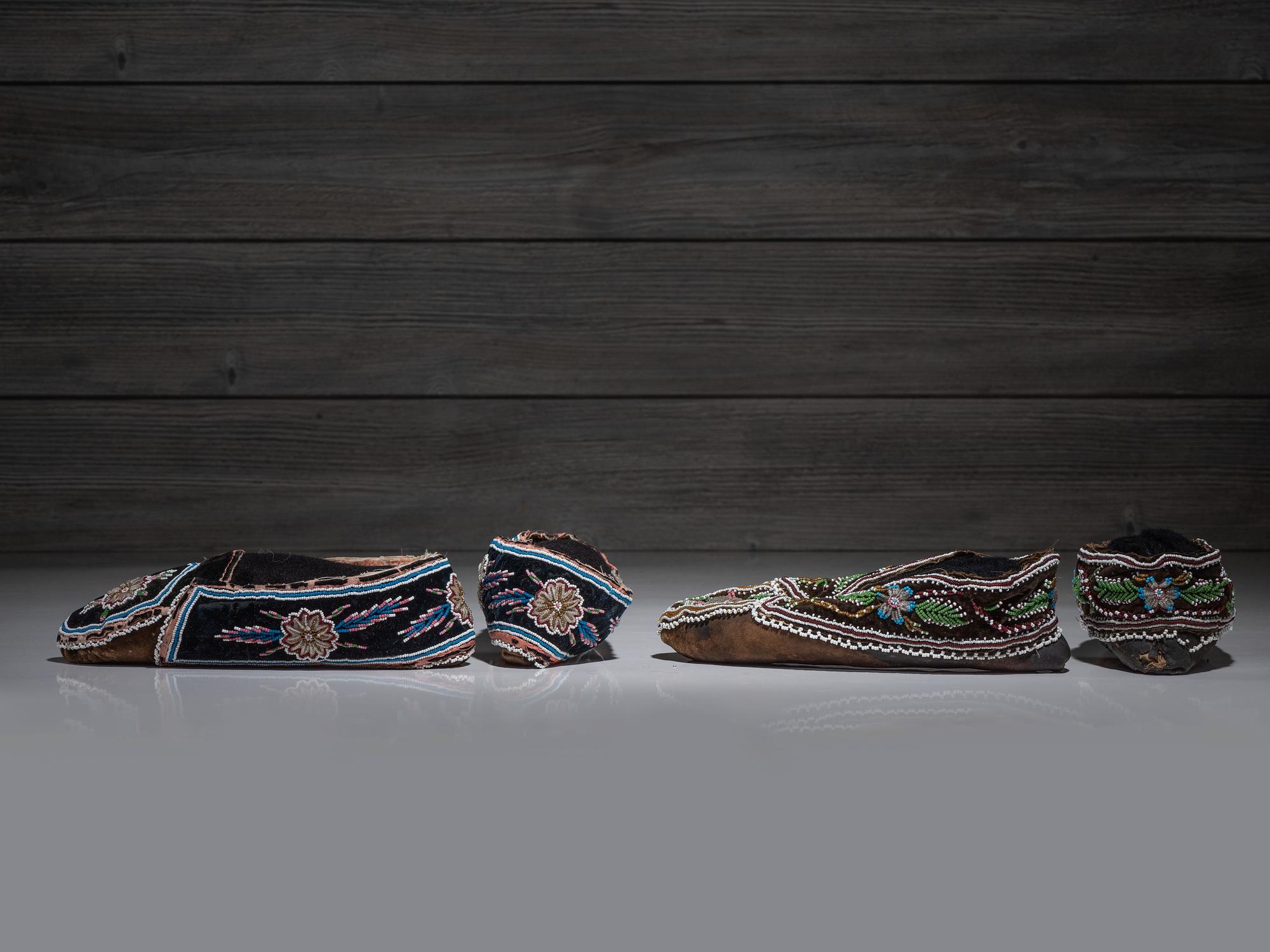 Northeastern Beaded Hide Moccasins