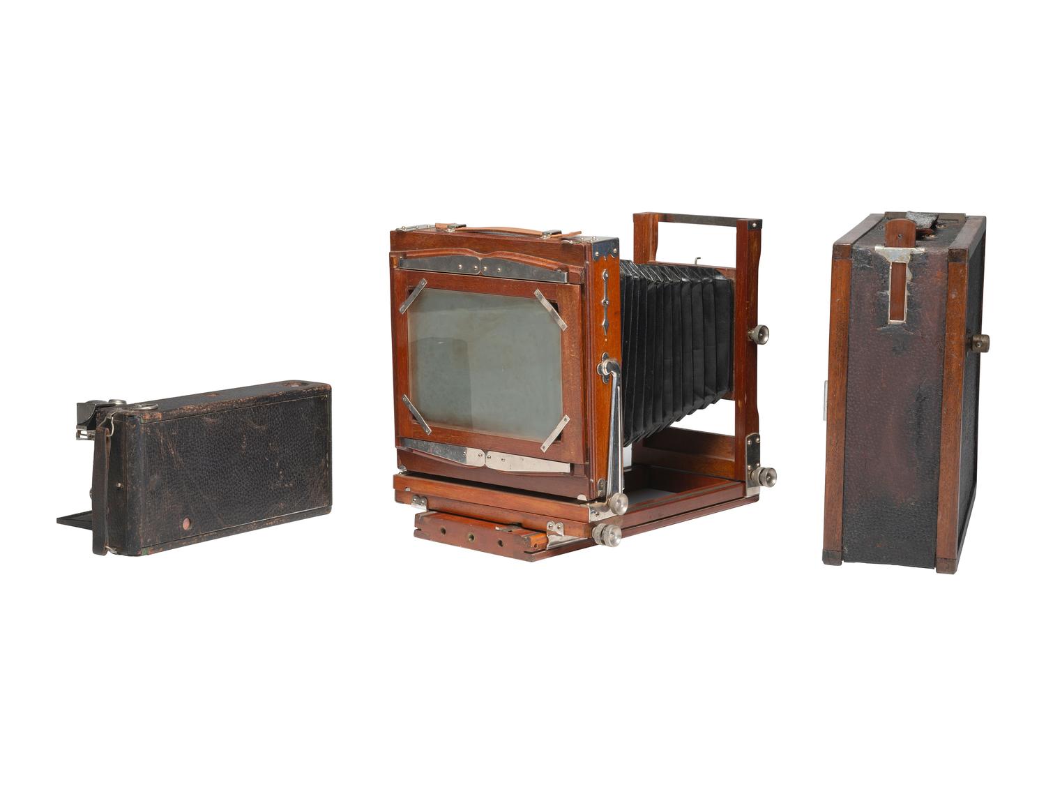 [CAMERAS]. An eclectic group of 4 cameras, incl. Victor Street Camera by Benson Dry Plate Camera Co.