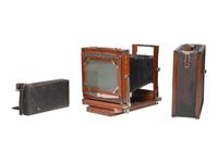 [CAMERAS]. An eclectic group of 4 cameras, incl. Victor Street Camera by Benson Dry Plate Camera Co.
