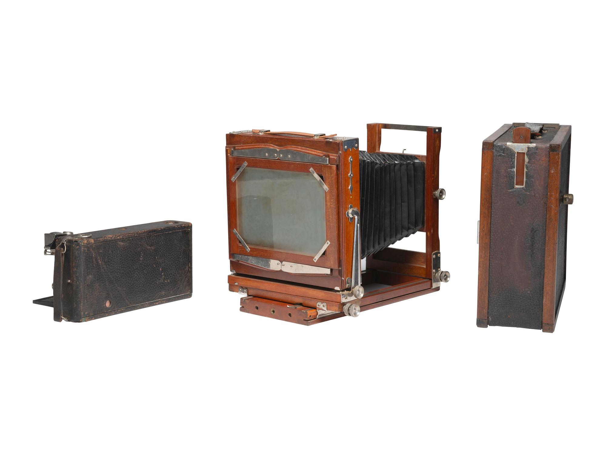 [CAMERAS]. An eclectic group of 4 cameras, incl. Victor Street Camera by Benson Dry Plate Camera Co.