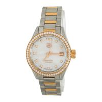 TAG Heuer, Stainless Steel, Mother-of-Pearl, and Diamond 'Carrera' Date Watch
