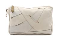 A Prada Ivory Leather Oversized Clutch, 13 1/2 x 9 x 1 inches.
