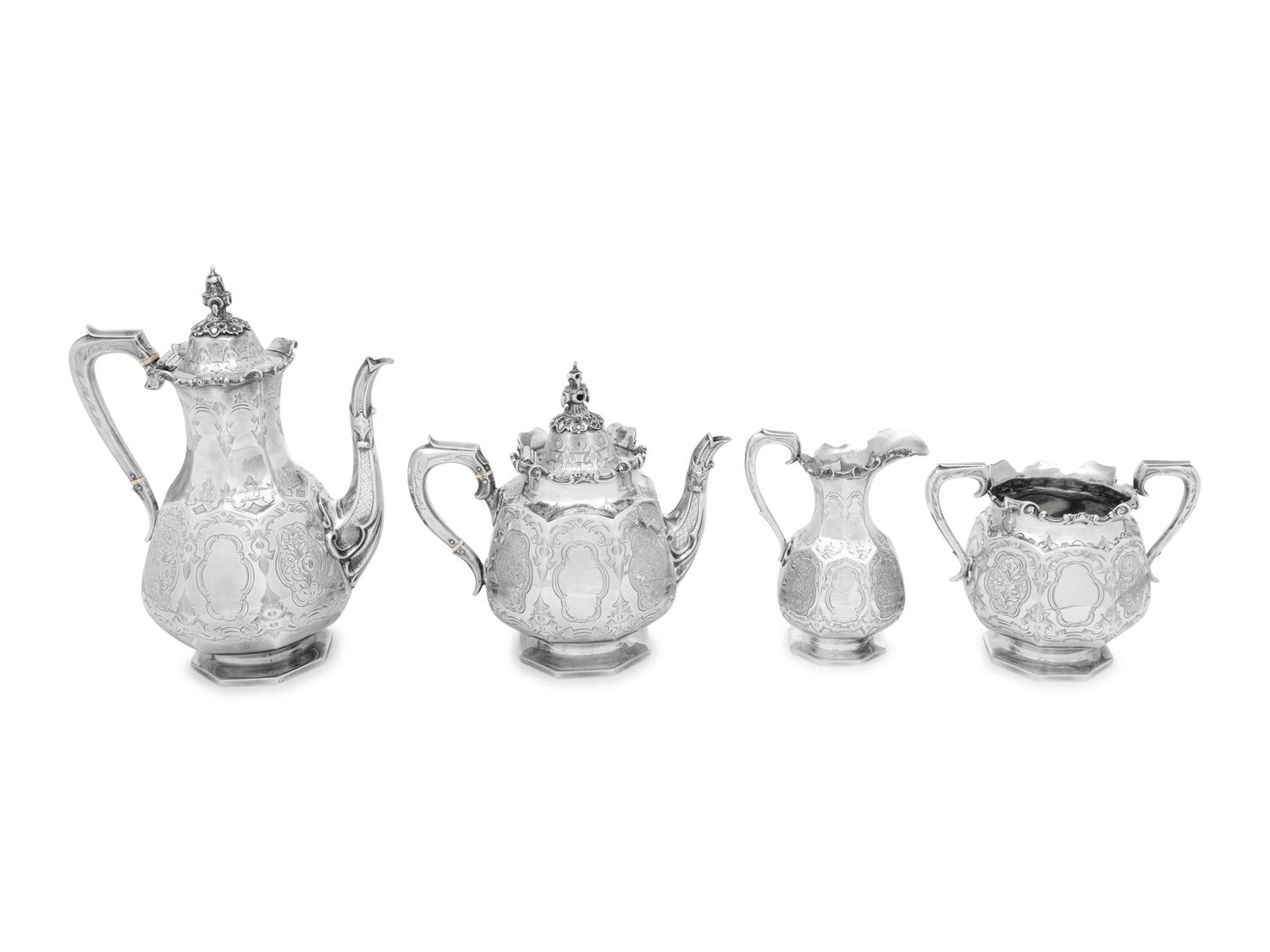 A Victorian Silver Four-Piece Tea and Coffee Service