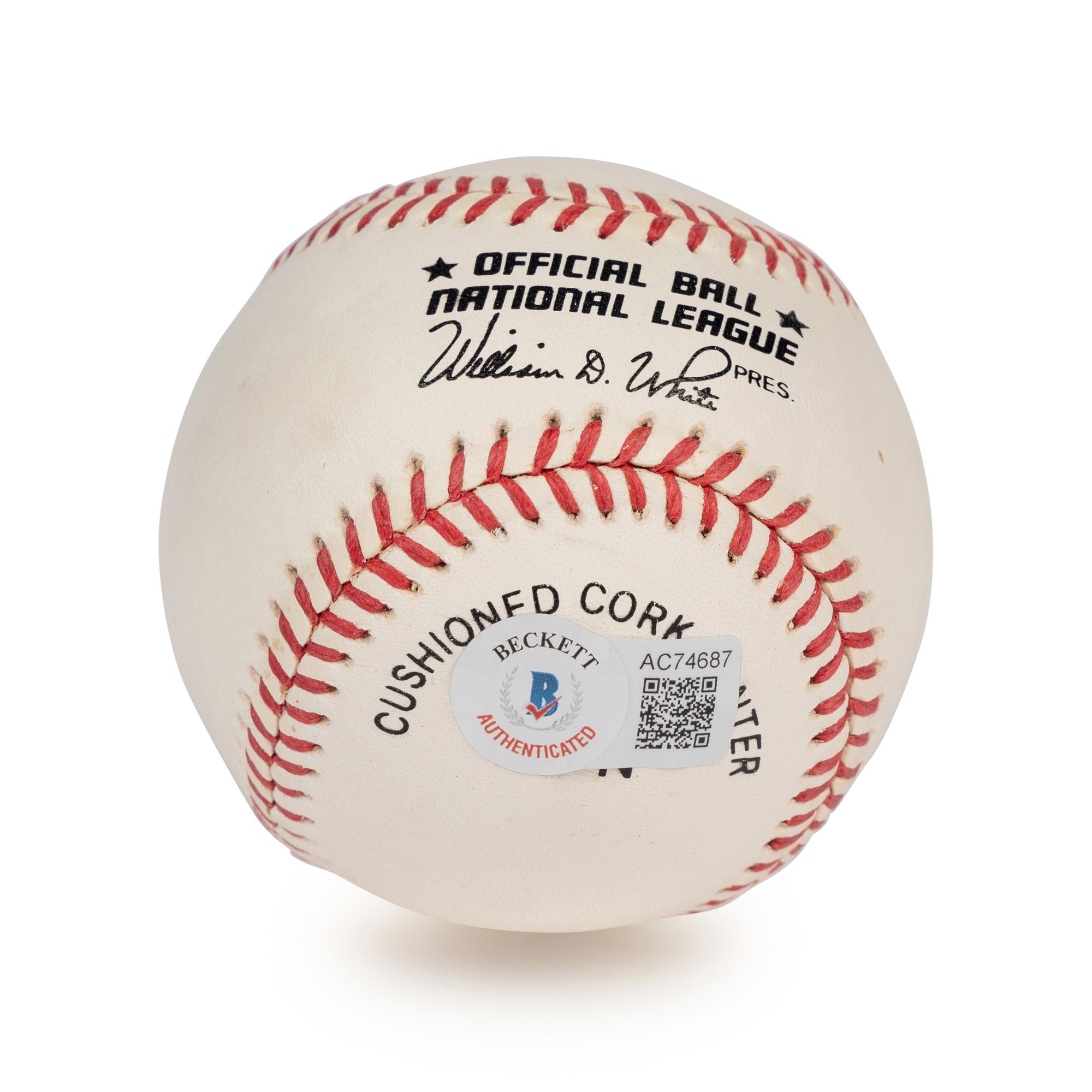 A Hank Aaron Single Signed Autograph Baseball (Beckett Authentication Services Letter),