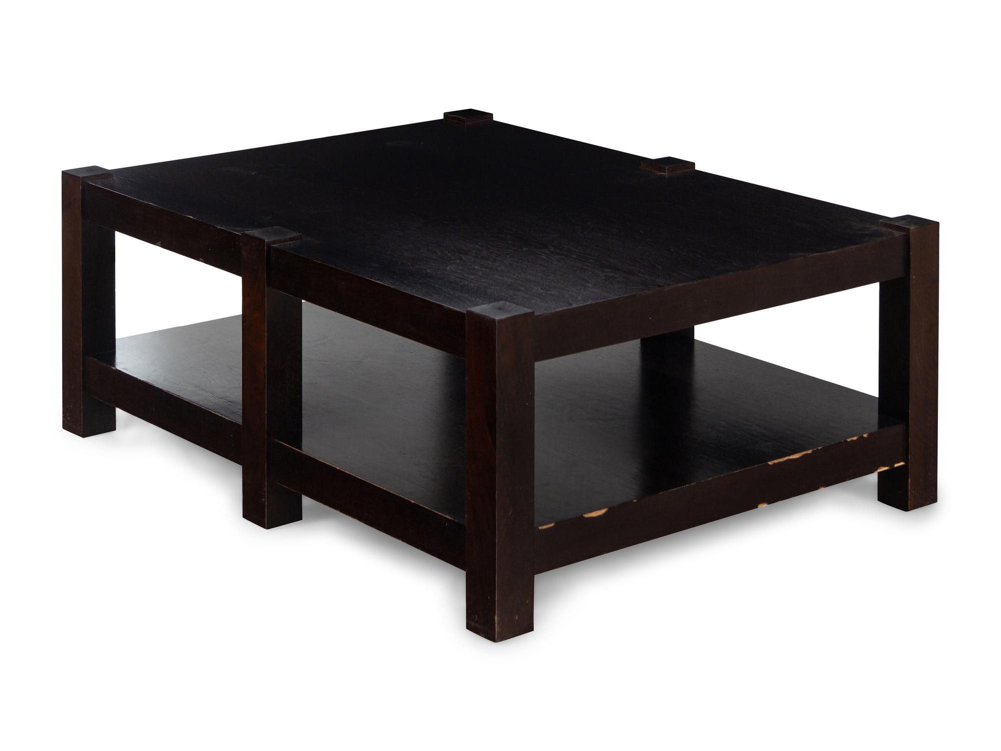 A Eurocraft Furniture Inc. Custom Stained Oak Low Table