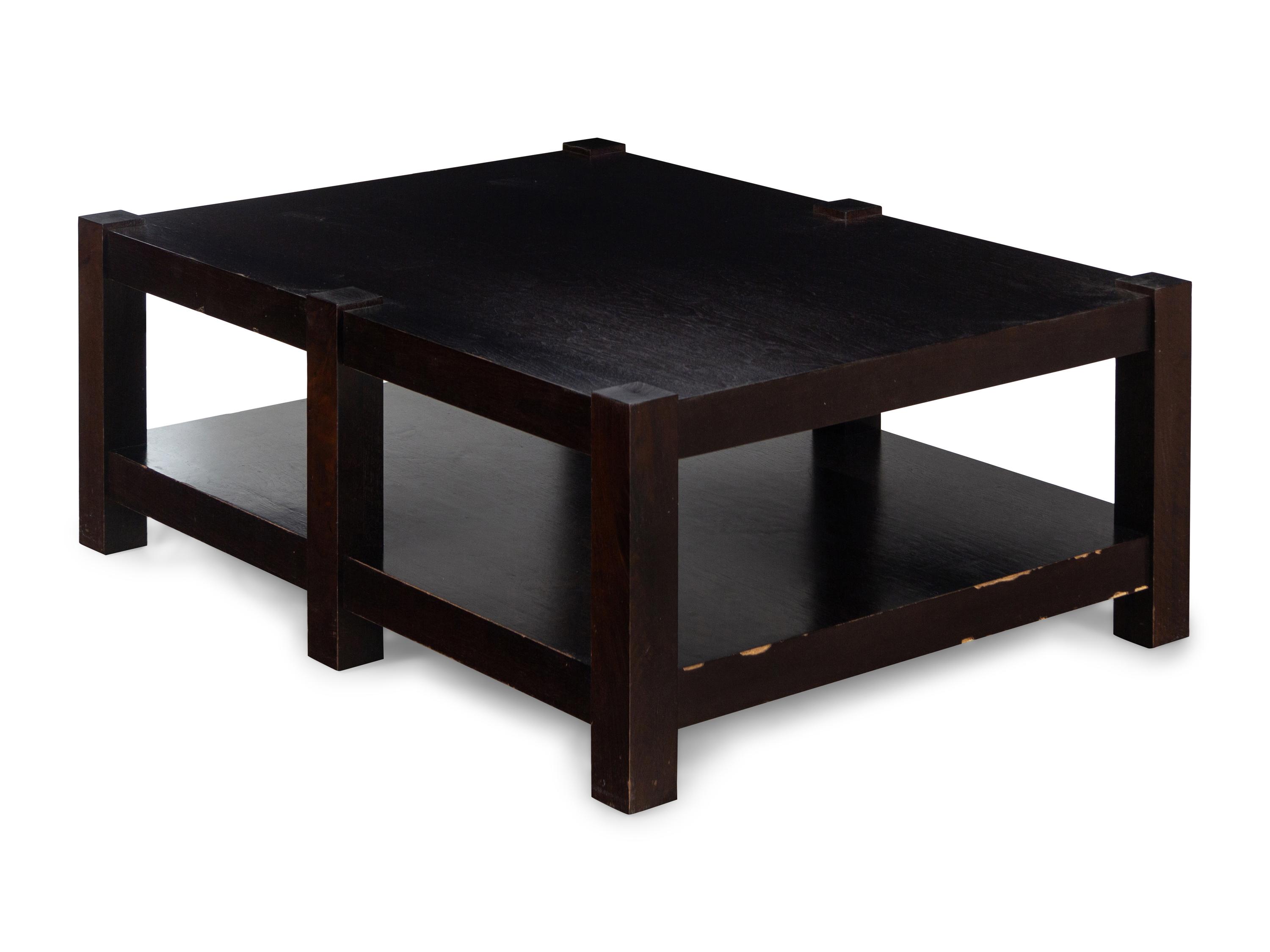 A Eurocraft Furniture Inc. Custom Stained Oak Low Table