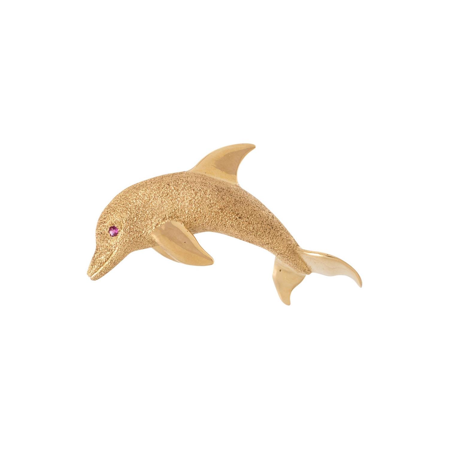 GEORGE LEDERMAN, YELLOW GOLD DOLPHIN BROOCH