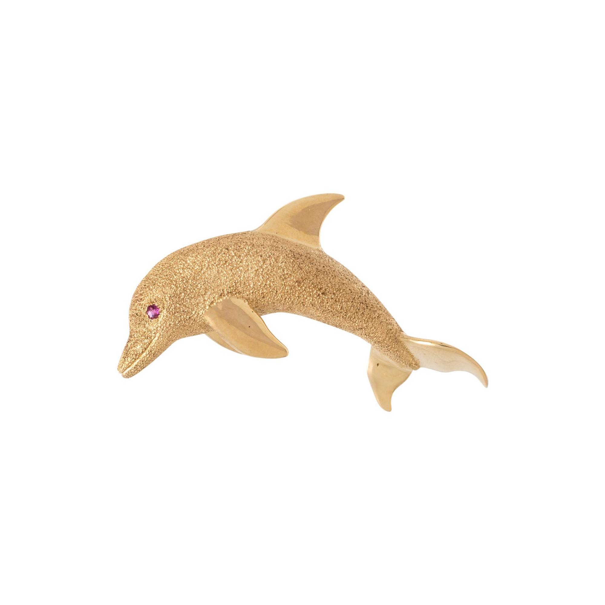 GEORGE LEDERMAN, YELLOW GOLD DOLPHIN BROOCH