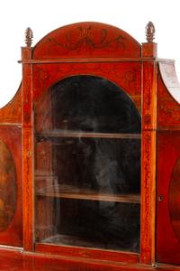 An Edwardian Painted Satinwood Vitrine Cabinet