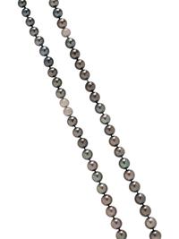 TAHITIAN CULTURED PEARL AND DIAMOND CONVERTIBLE NECKLACE