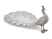 An American Silver Peacock-Form Dish