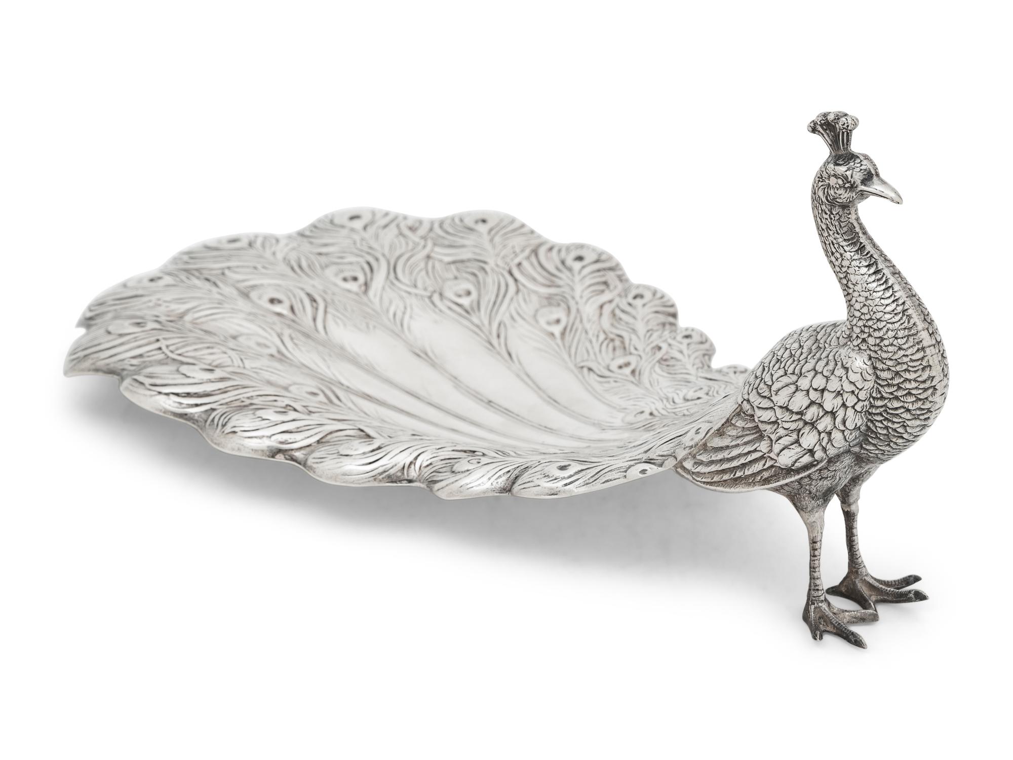 An American Silver Peacock-Form Dish
