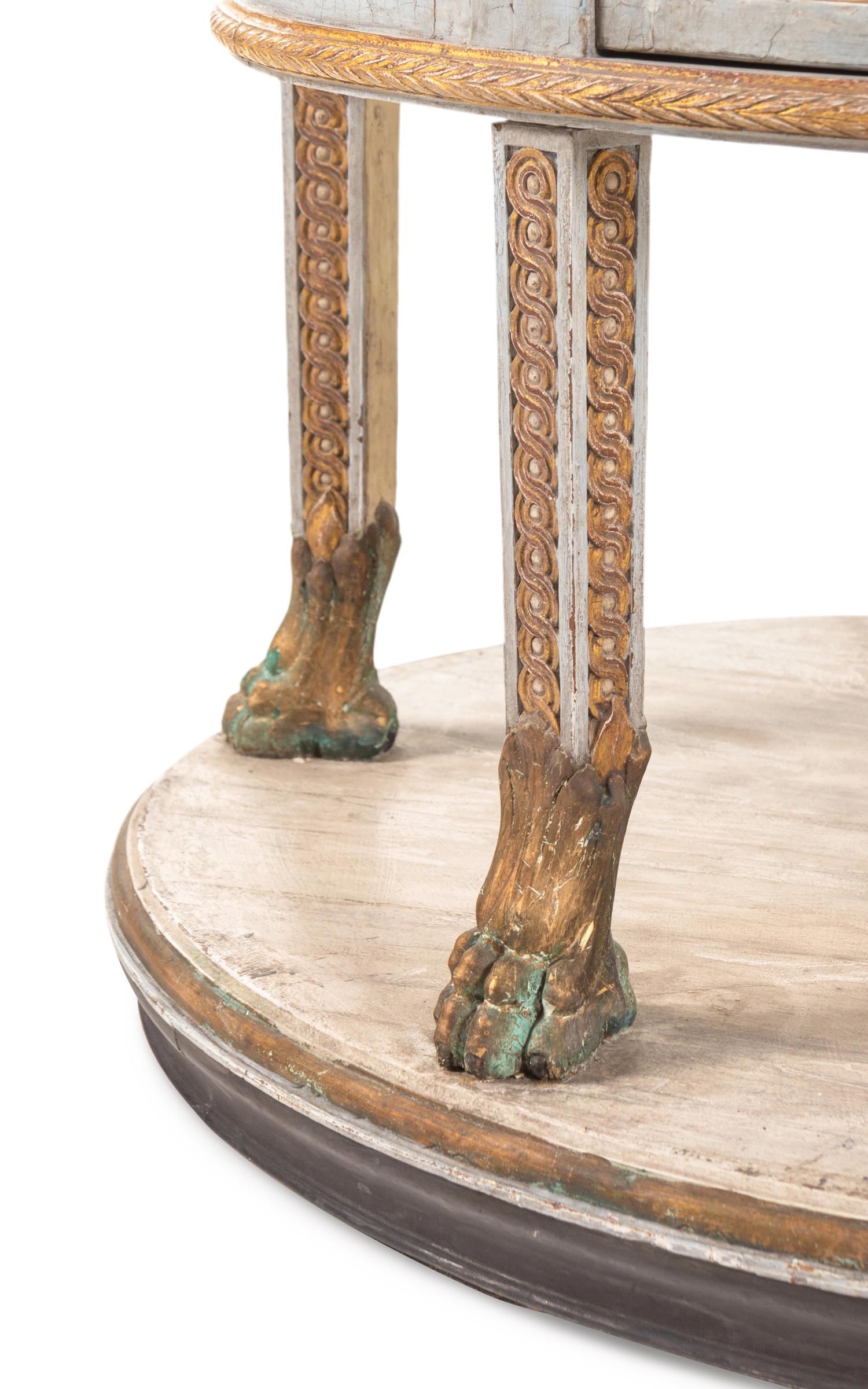 A North European Painted and Parcel-Gilt Center Table