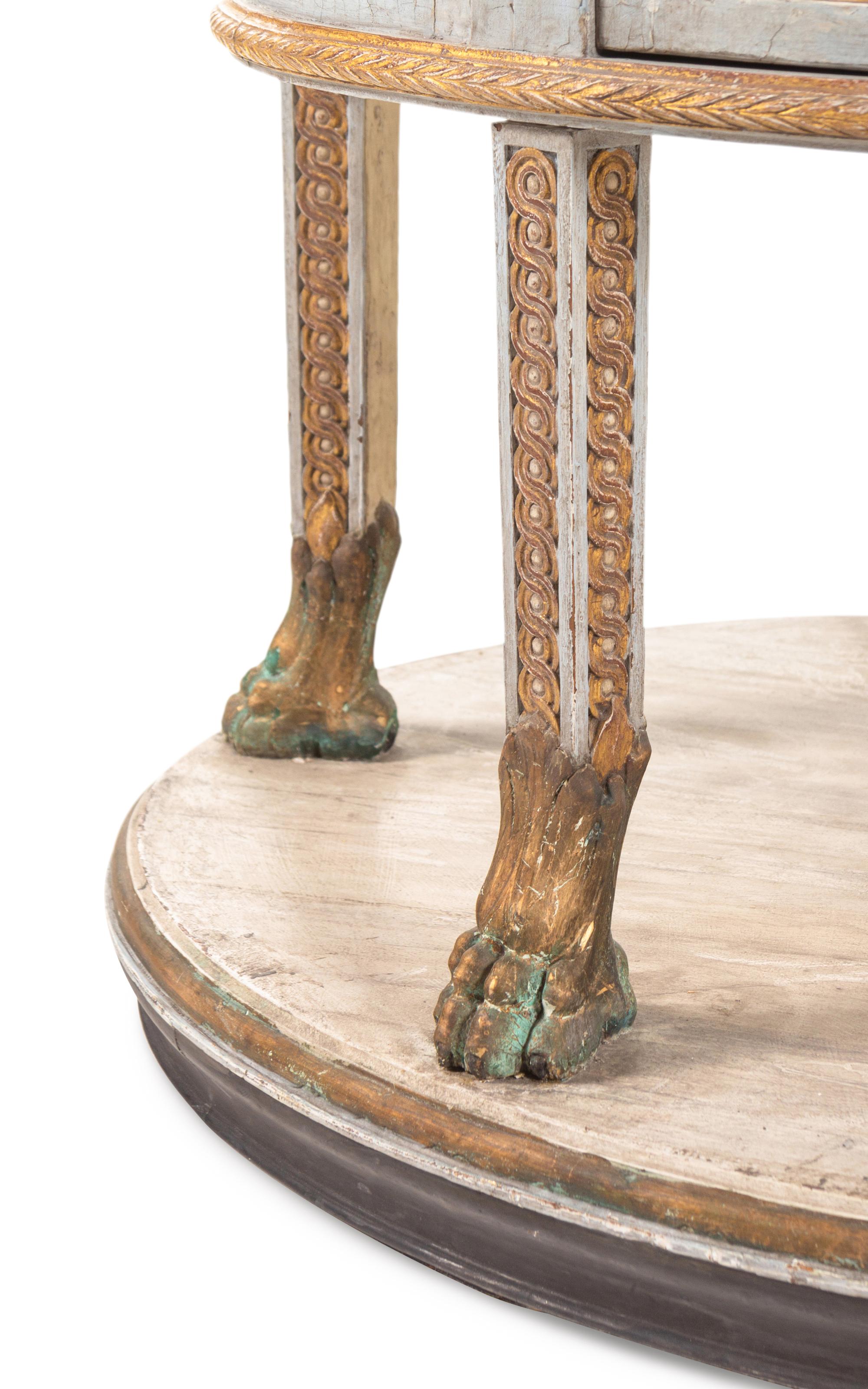 A North European Painted and Parcel-Gilt Center Table