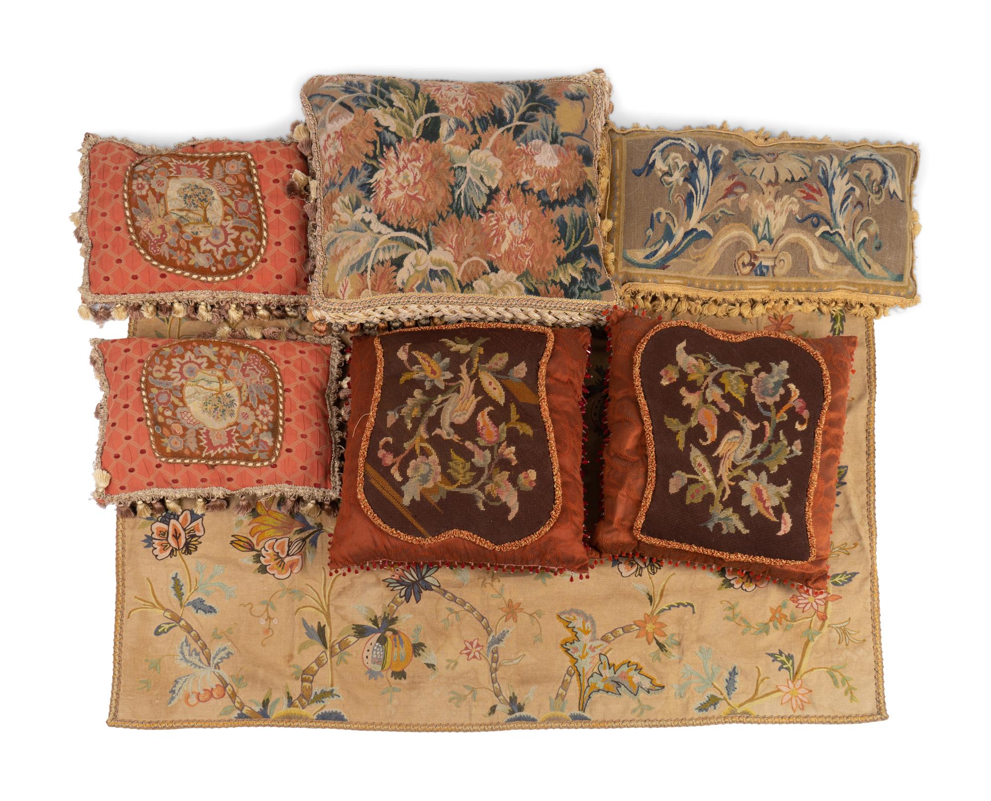 Six Needlepoint Pillows — 19TH/20TH CENTURY