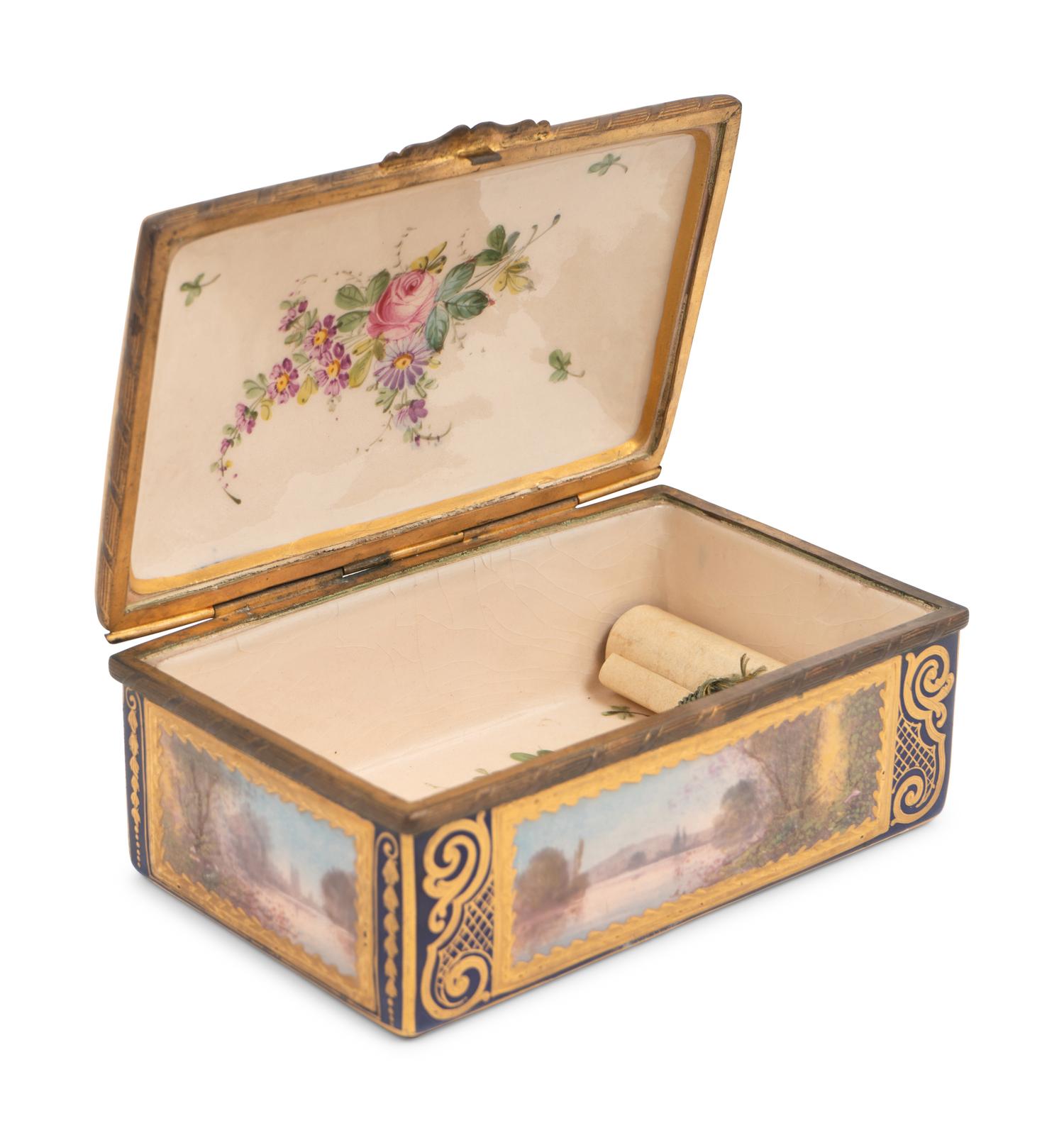 A Sèvres Style Porcelain Table Casket