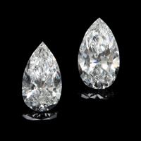 2.25 Carat and 2.07 Carat Pear Shape Brilliant Cut Diamonds